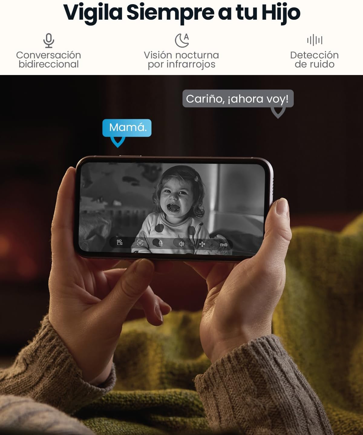 Telecamera Sorveglianza WiFi Interno 5MP 360° PTZ | ieGeek - immagine 5