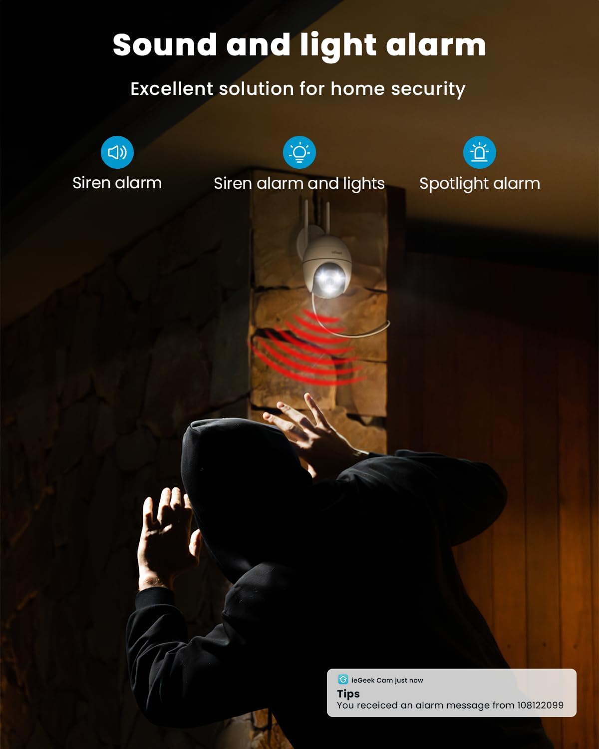 ieGeek ZS-GQ2 Telecamera PTZ 360° WiFi 2K Dual Band Esterno - immagine 7