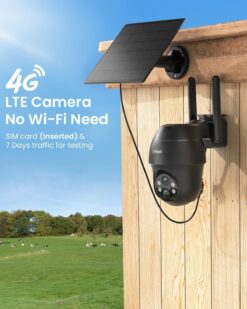 Alternative view of ieGeek S11 Nero Telecamera 4G Solare | Senza WiFi, SIM Inclusa