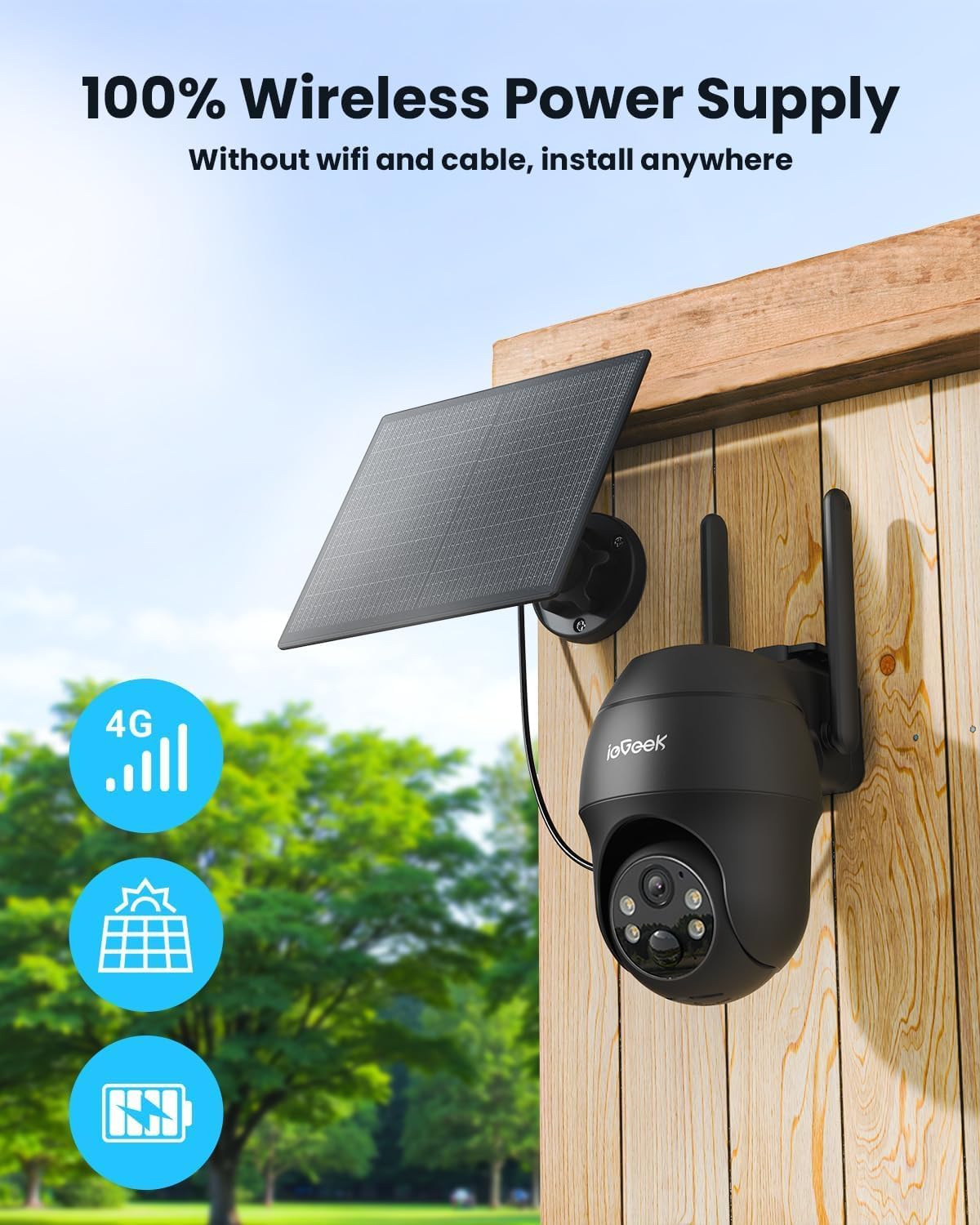 ieGeek S11 Nero Telecamera 4G Solare | Senza WiFi, SIM Inclusa - immagine 8