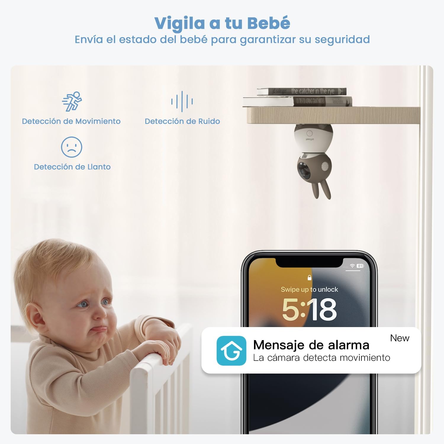 ieGeek Baby Monitor 2K con Schermo 5" e Tracciamento 360° - immagine 5