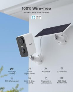 Alternative view of Telecamera Sorveglianza WiFi Solare 2K | ieGeek Interno/Esterno